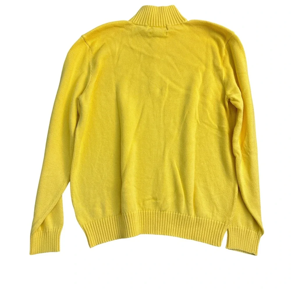 Polo Ralph Lauren Mens Yellow 100% Cotton Quarter Zip Pullover Sweater Large